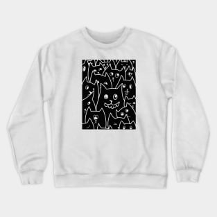 Qute Cartoon Cat Doodle / Cats Line Art Crewneck Sweatshirt